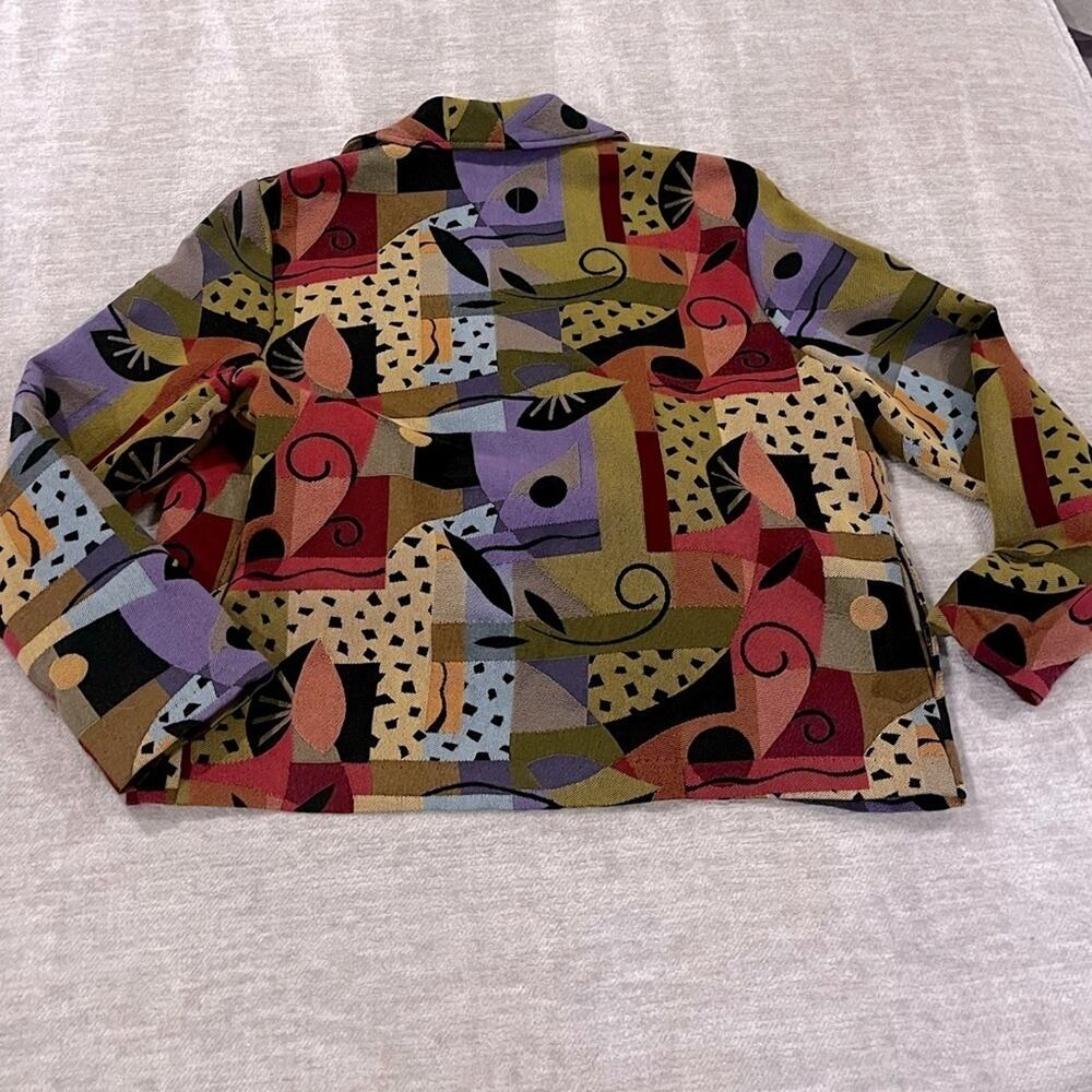 Vintage Silverado Colorful Abstract Blazer Jacket L - Picture 7 of 7